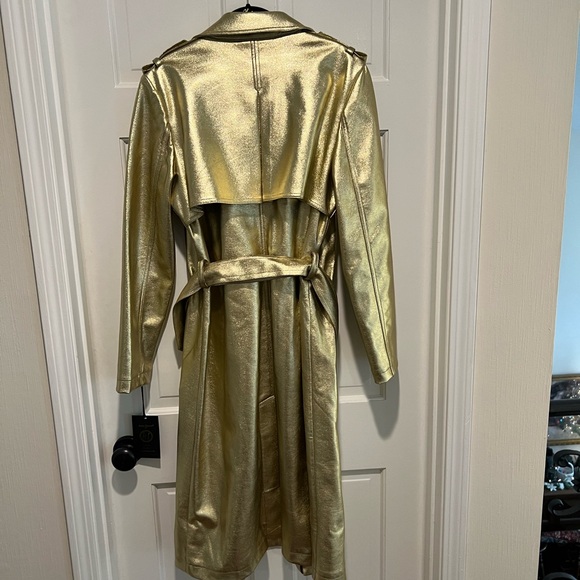 kathy ireland Metallic Gold Trench Coat with Belt - Picture 3 of 4